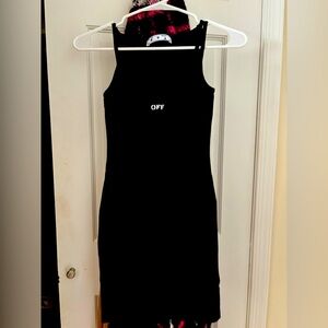 Off White mini black with white logo dress.